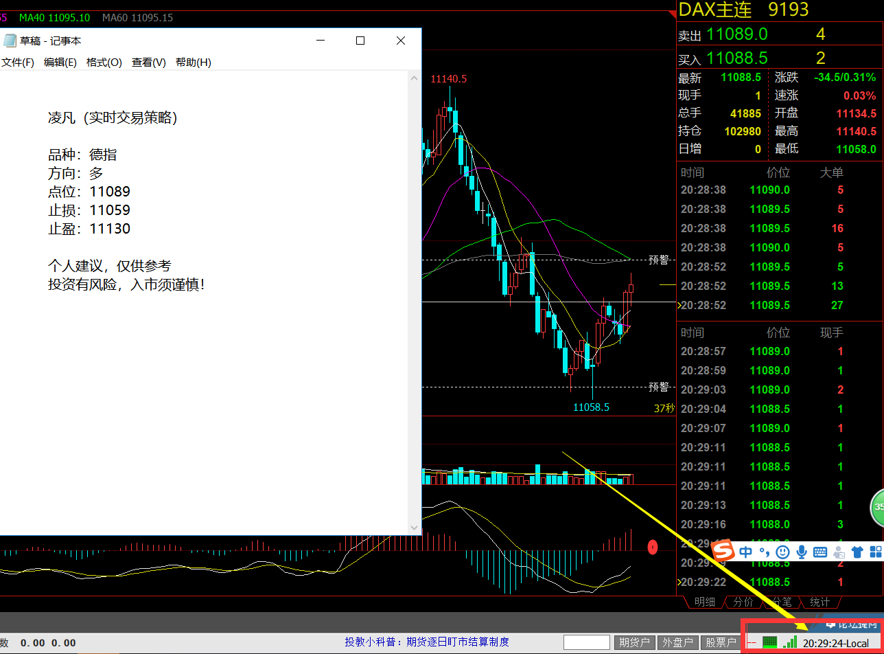 2019年1月22日 德指即时策略 单号#2